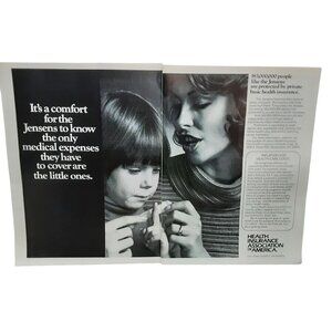 1981 Health Insurance Association America 2 Page Print Ad Vintage